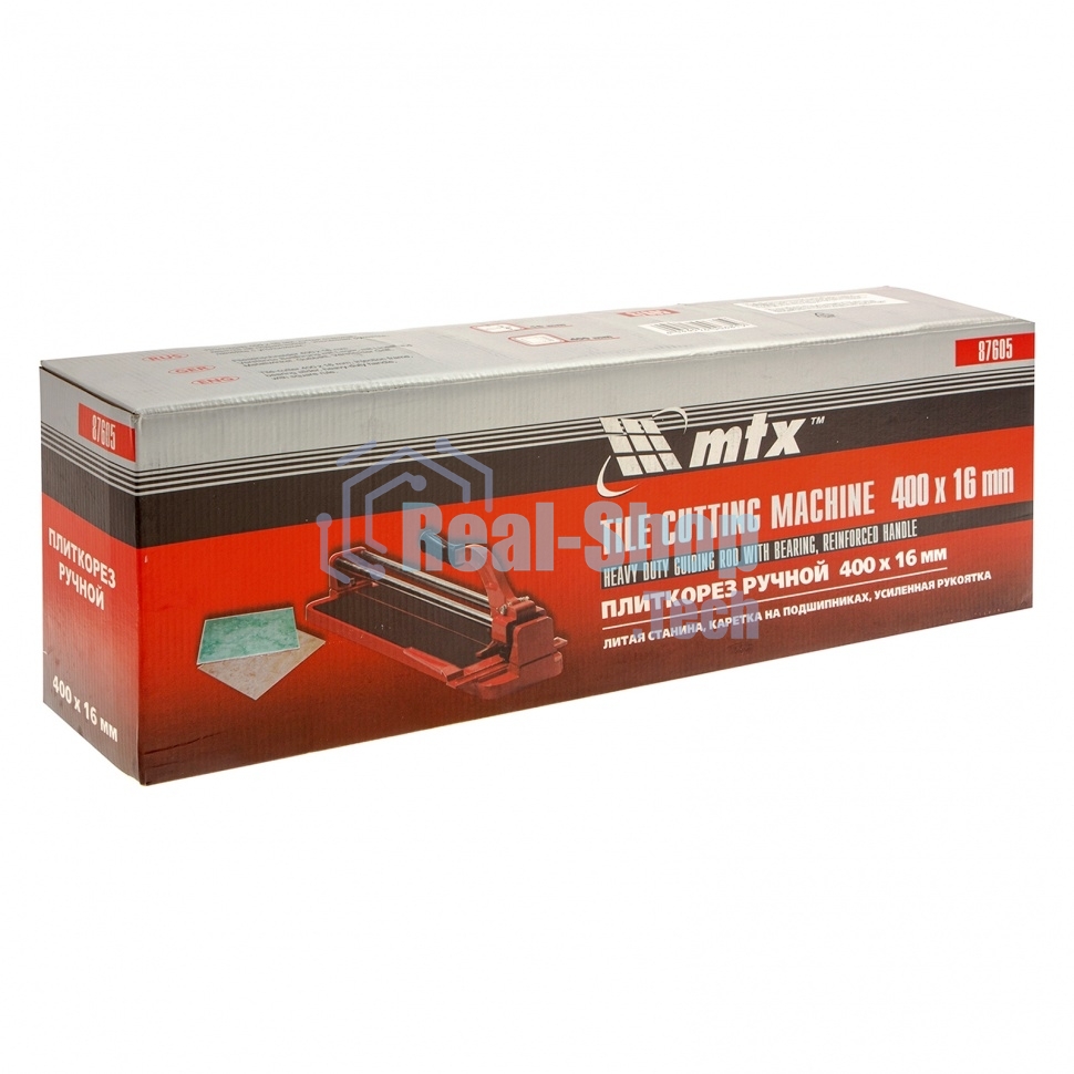 Плиткорез MTX 400 х 16 мм, литая станина, каретка на подшипниках, усиленная рукоятка