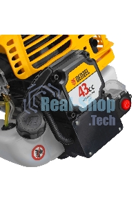 Триммер бензиновый Denzel DT-43E, 43 см3, неразъемная штанга, электростартер, состоит из 2 частей