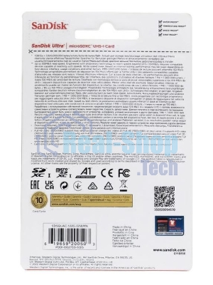 Флеш карта microSD 512Gb SanDisk microSDXC Class 10 Ultra UHS-I A1 140Mb/s