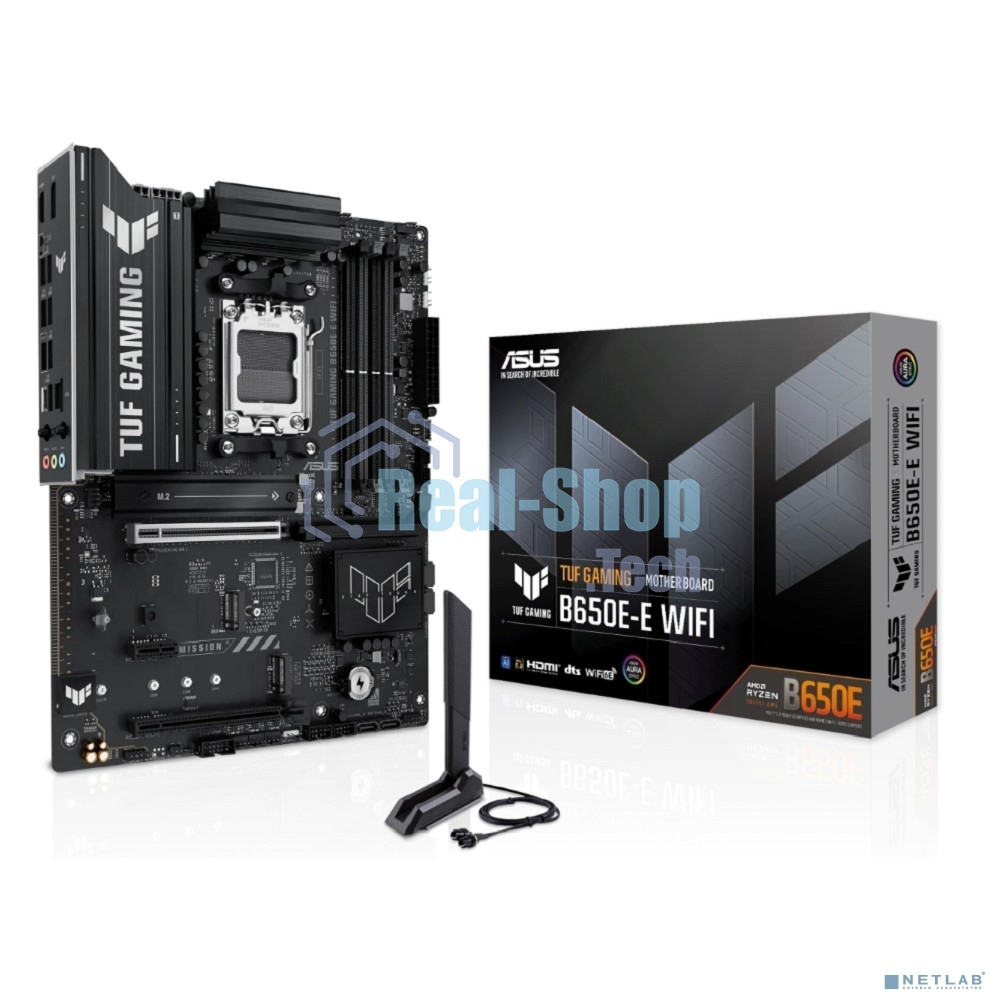Материнская плата ASUS TUF GAMING B650-E WIFI, AM5, AMD B650, 4xDDR5, 4xSATA, 3xM.2, 1xPCIe 4.0 x16, 1xPCIe 4.0 x16, 1xPCIe x1, 1xDP, 1xHDMI, 1x2.5Gb LAN, Wi-Fi 6E, Bluetooth 5.3, 2xUSB-C (1x10Gbps, 1x20Gbps), 3xUSB-A 5Gbps, 2xUSB-A 10Gbps, 3xUSB-A 2.0, 5