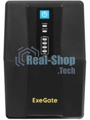 Источник бесперебойного питания ExeGate Power NB-850.LED.AVR.4C13 (850VA/510W, LED, AVR, 4*C13, батарея 12V 9Ah, черный)