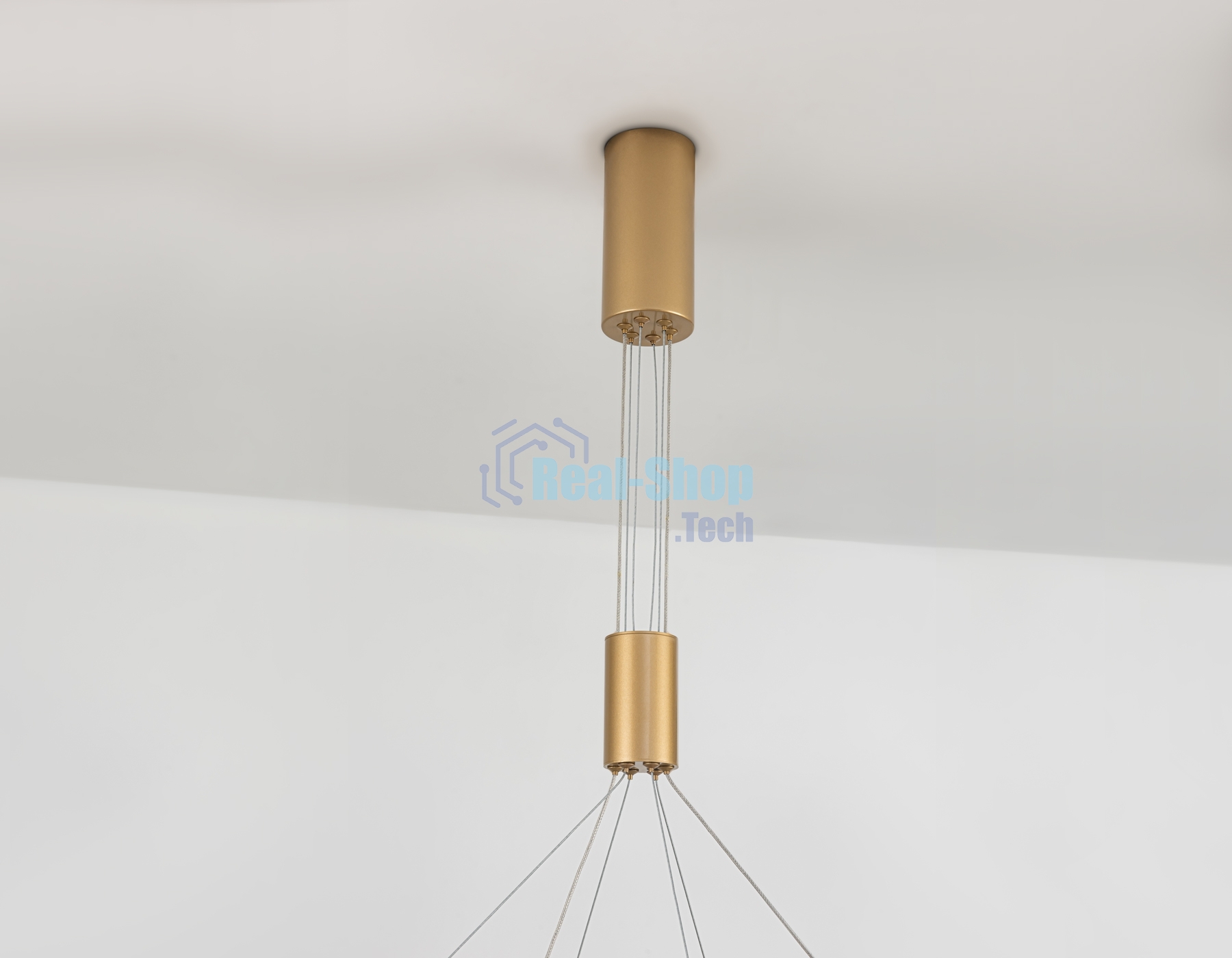 Подвесной светодиодный светильник Ambrella light FL5885/2 GD золото 45W 3000K/4200K/6400K D600/400*1200 (без ПДУ)