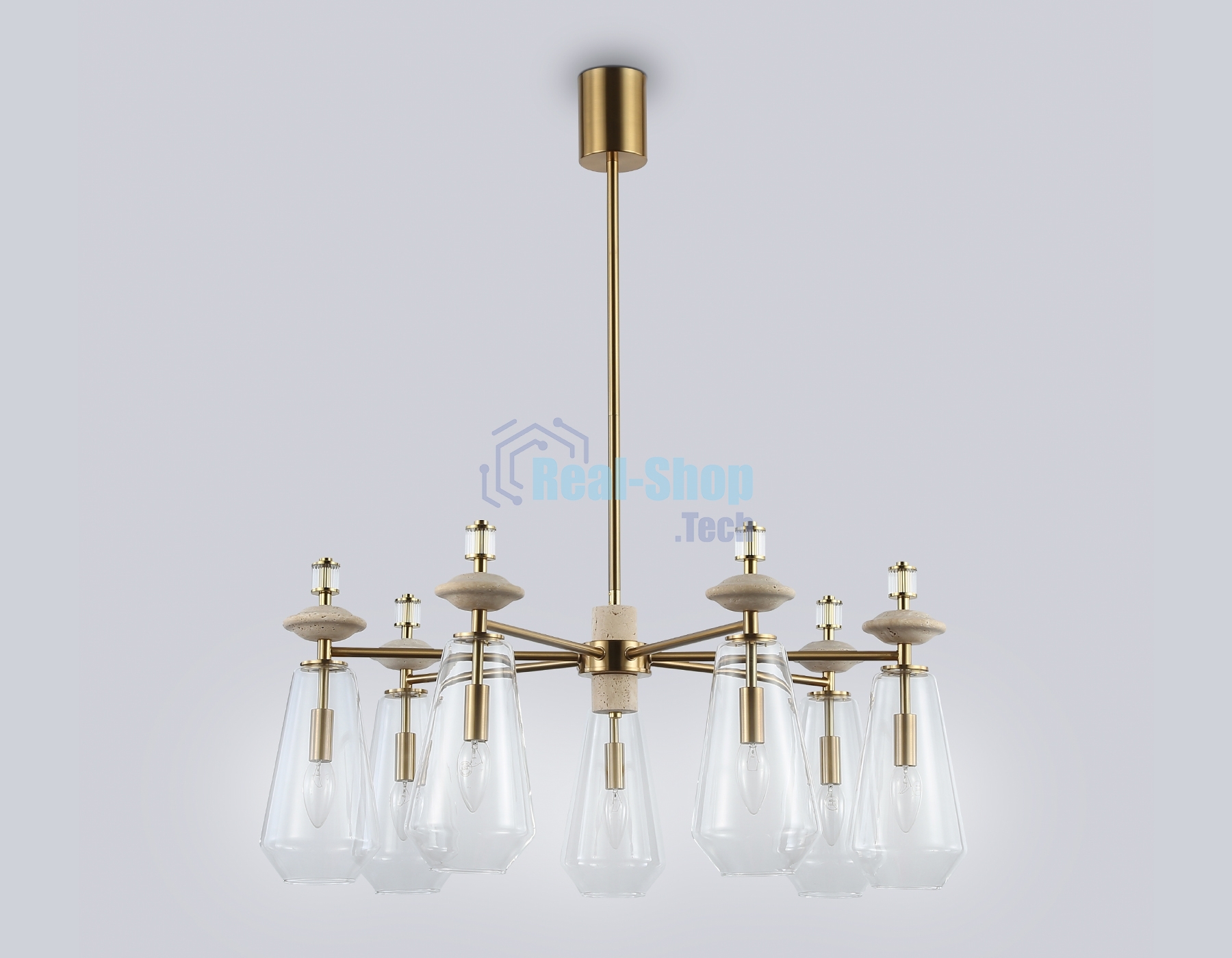 Люстра Ambrella light LH53306/7 BS/CL латунь/прозрачный E14*7 max 40W D770*925
