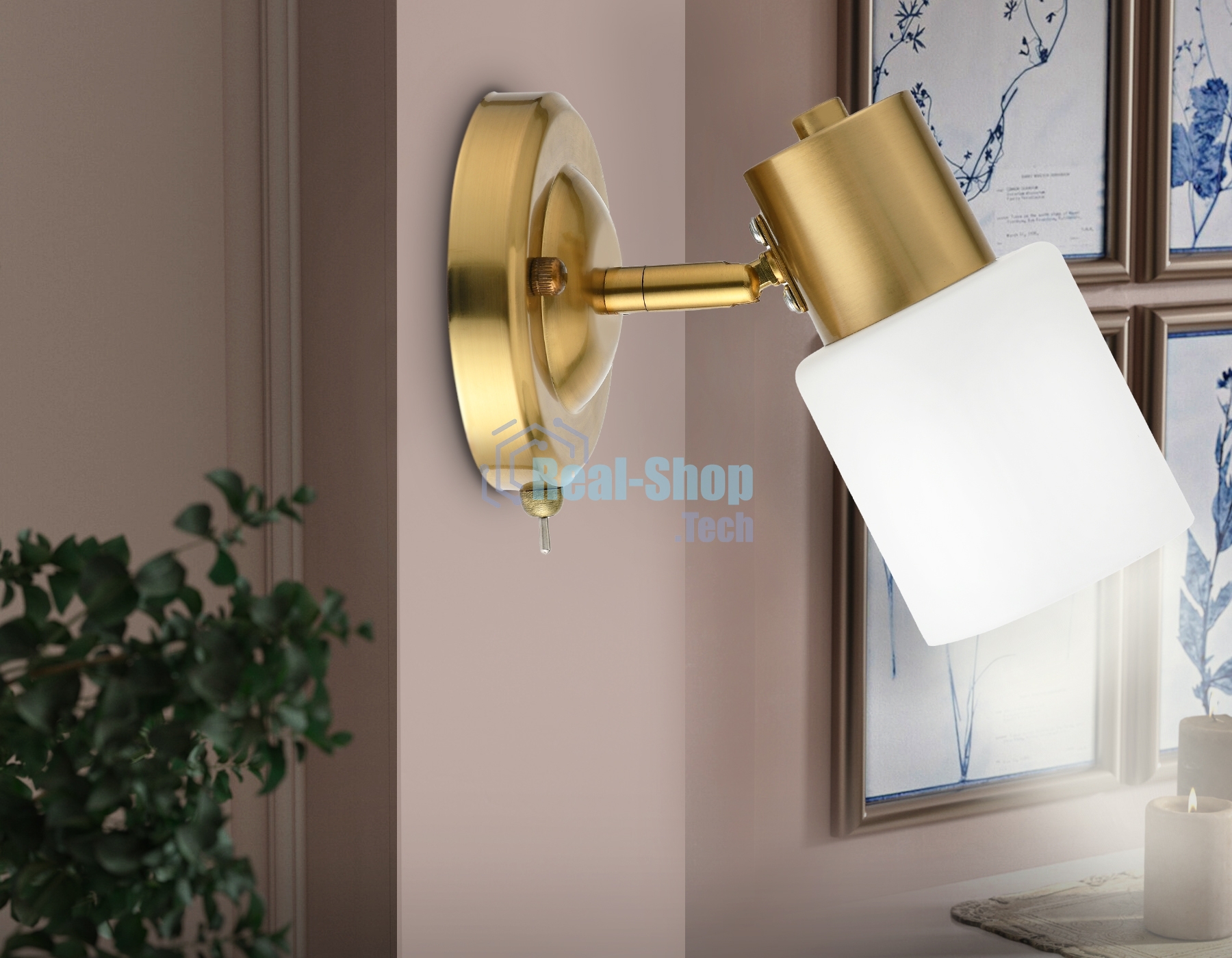 Светильник Ambrella light TR3967 BS/FR латунь/белый матовый E27 max 40W 140*80*194