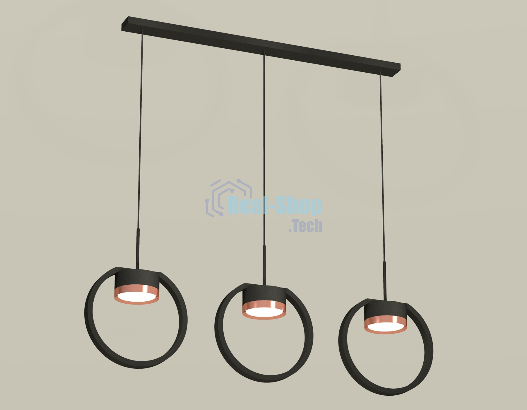 Светильник Ambrella light XB9107104/3 SBK/PPG черный песок/золото розовое полированное GX53 (C9107, N8126)