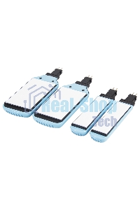 Щипцы для волос Galaxy GL 4505, голубой, 65 Вт, нагревательный элемент с защитой от перегрева, сменные пластины с керамическим покрытием: 89x27,5 мм и 89x57 мм, ЖК-дисплей с индикацией температуры, регулятор температурных режимов, шнур питания, вращающийс