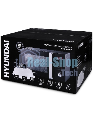 Микроволновая печь Hyundai HYM-M2062 черный, 23 л, 800 Вт, переключатели - кнопки, поворотный механизм