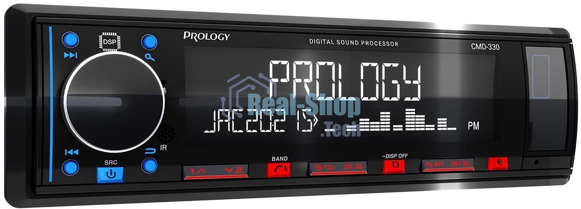 Автомагнитола Prology CMD-330, 1 DIN, Bluetooth, USB Type-A, AUX, пульт ДУ