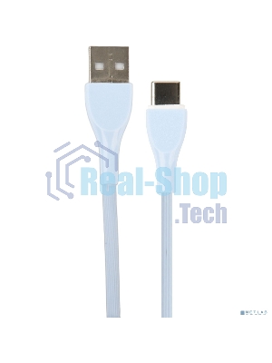 Кабель PERFEO USB A вилка - C вилка, 2.4A, голубой, силикон, 1 м, ULTRA SOFT (U4712)