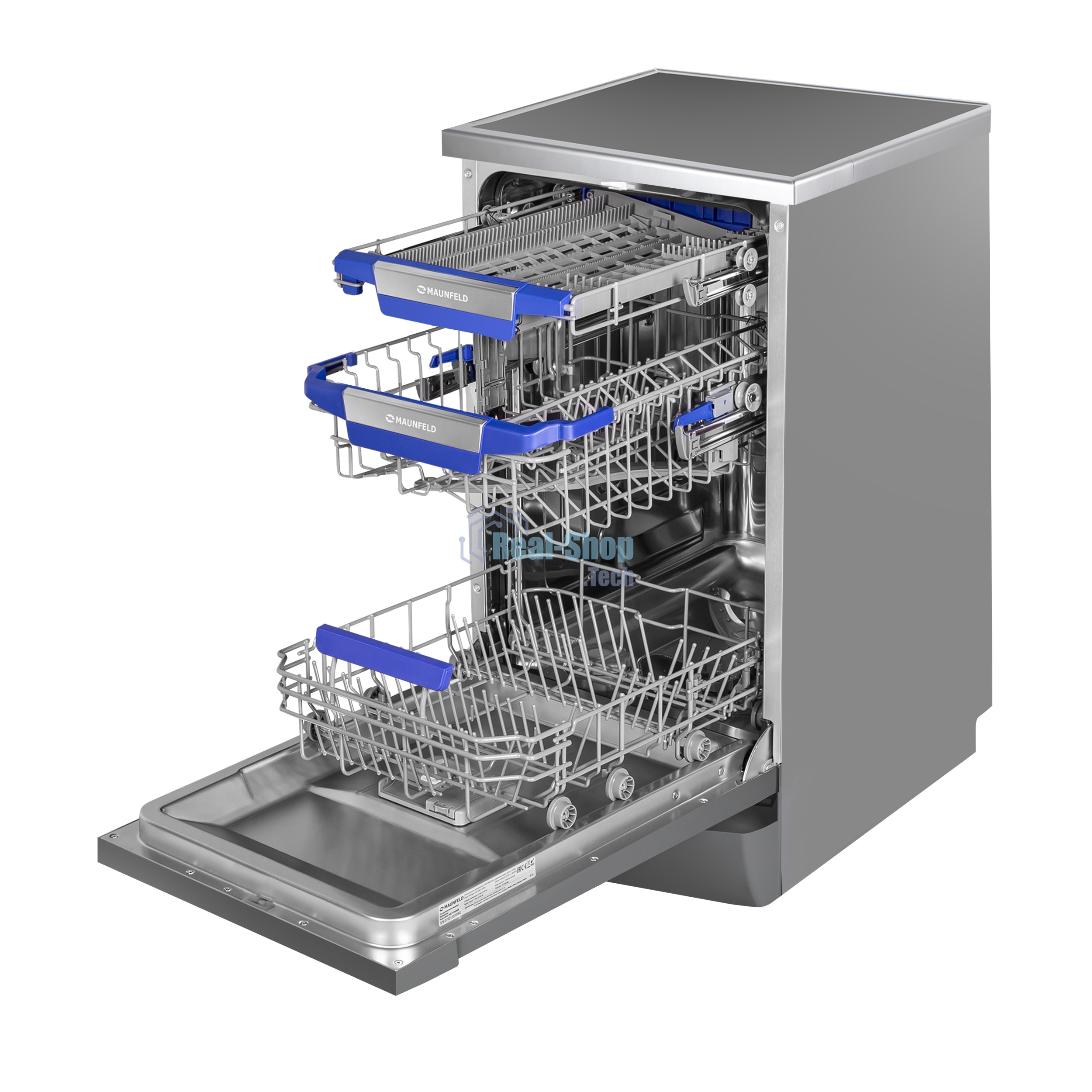 Посудомоечная машина Maunfeld MWF45331S, серебристый, 45 см, 10 компл., 49 дБ, класс A++