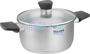 Кастрюля Rondell Strike Grey Ultra RDS-1949 4.8 л. d=24 см (с крышкой) сталь