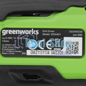 Дрель-шуруповерт аккумуляторная GREENWORKS GD24DD35, Аккумуляторная, без АКБ и ЗУ