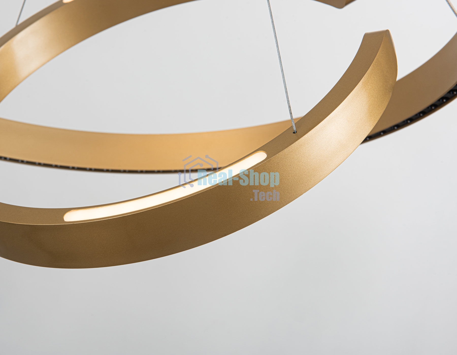Подвесной светодиодный светильник Ambrella light FL5885/2 GD золото 45W 3000K/4200K/6400K D600/400*1200 (без ПДУ)