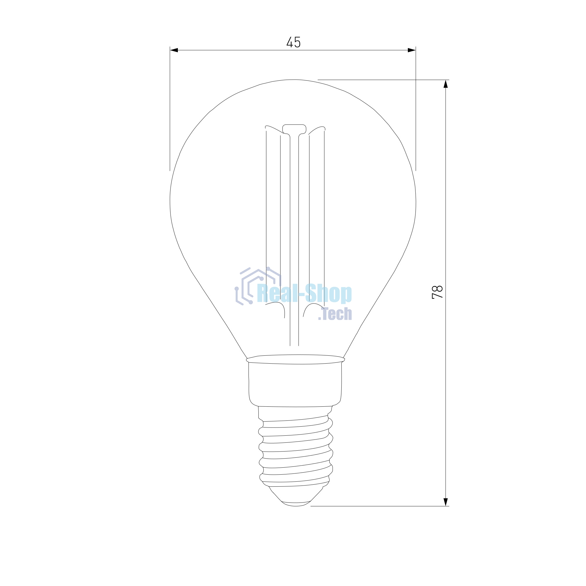 BLE1435 / Светодиодная лампа Mini Classic F 6W 4200K E14 (G45 тонированный)