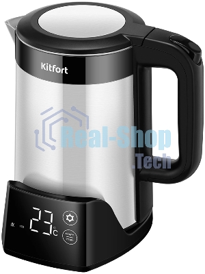 Чайник электрический Kitfort КТ-6691 1.5л. 1500Вт черный/нержавеющая сталь корпус: нерж.сталь/пластик