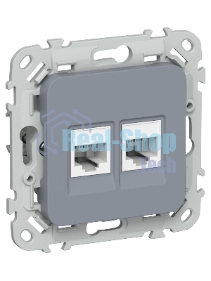 FLITE Розетка 2-ая компьютерная RJ45 кат.5Е UTP РК5е-2-0-ФлМ маренго | FI-K22-1-K35 | IEK