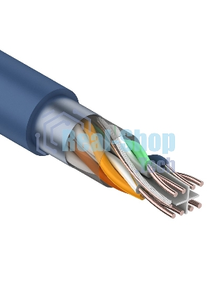 Кабель Rexant витая пара, F/UTP, категория 6, 4 x 2 x 0,57 мм, PVC, внутренний, синий, 305м