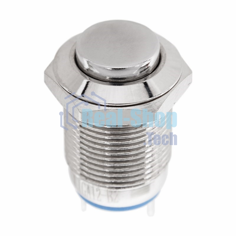 Кнопка антивандальная Rexant Ø12 Б/Фикс (2с) (ON)-OFF выпуклая (A12-B2) (в упак. 1шт.)