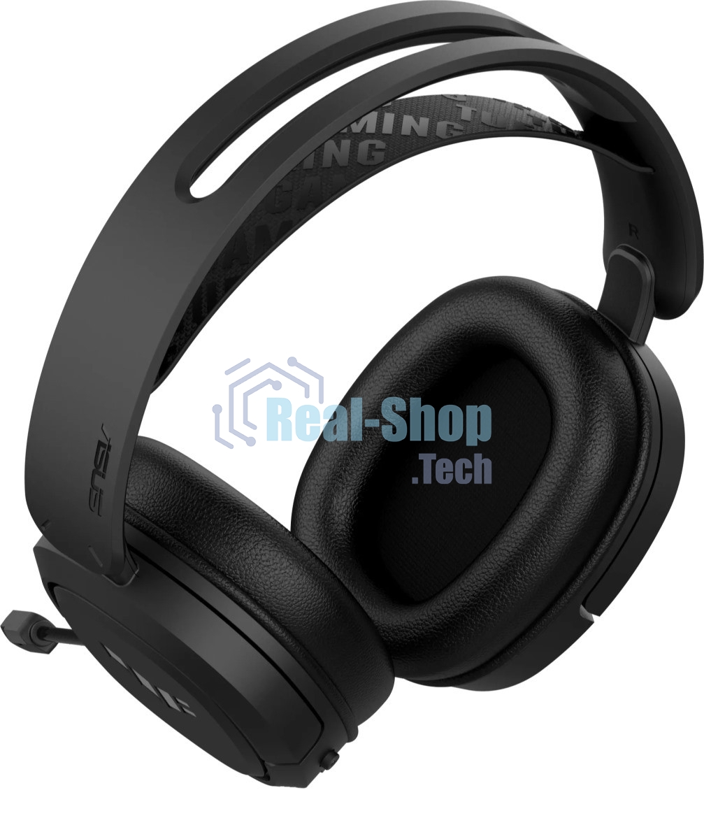 Игровые наушники ASUS TUF Gaming H1 WL черные (2.4 ГГц, 7.1 виртуально, 40мм, неодимовые магниты, 32 Ом, 20~20000 Гц, микрофон, USB-C, PC, Mac, PS4, Nintendo Switch, Xbox One, 90YH0391-B3UA00)