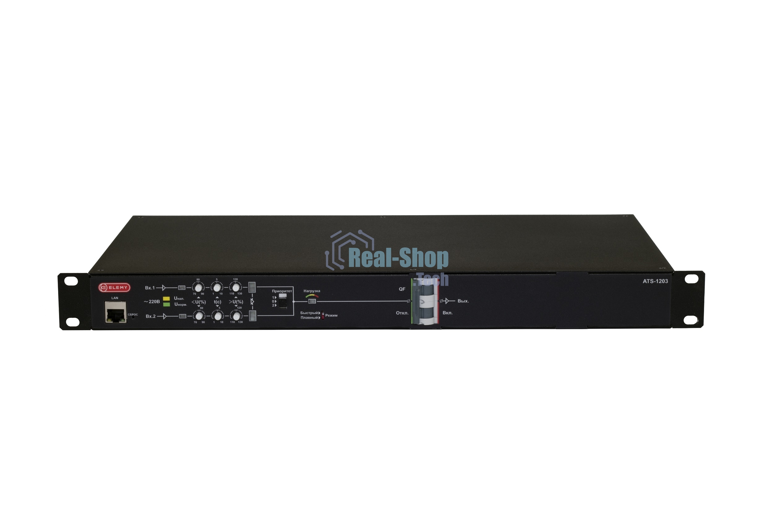 Автоматический ввод резерва Elemy ATS-1203/16/S/E/DO, 1U, 220B, 16A, Ethernet, Digital Output, in (2) C20, out (1) C19 (6) C13