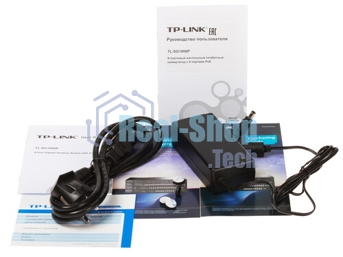 Коммутатор TP-LINK SMB TL-SG1008 8-port Gigabit Switch, 1U rack-mountable steel case