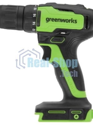 Дрель-шуруповерт аккумуляторная GREENWORKS GD24DD35, Аккумуляторная, без АКБ и ЗУ