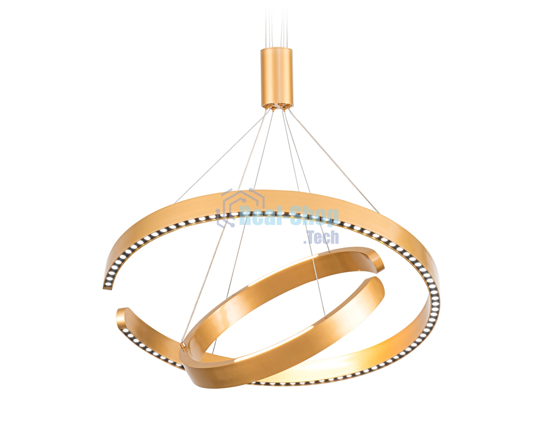 Подвесной светодиодный светильник Ambrella light FL5885/2 GD золото 45W 3000K/4200K/6400K D600/400*1200 (без ПДУ)