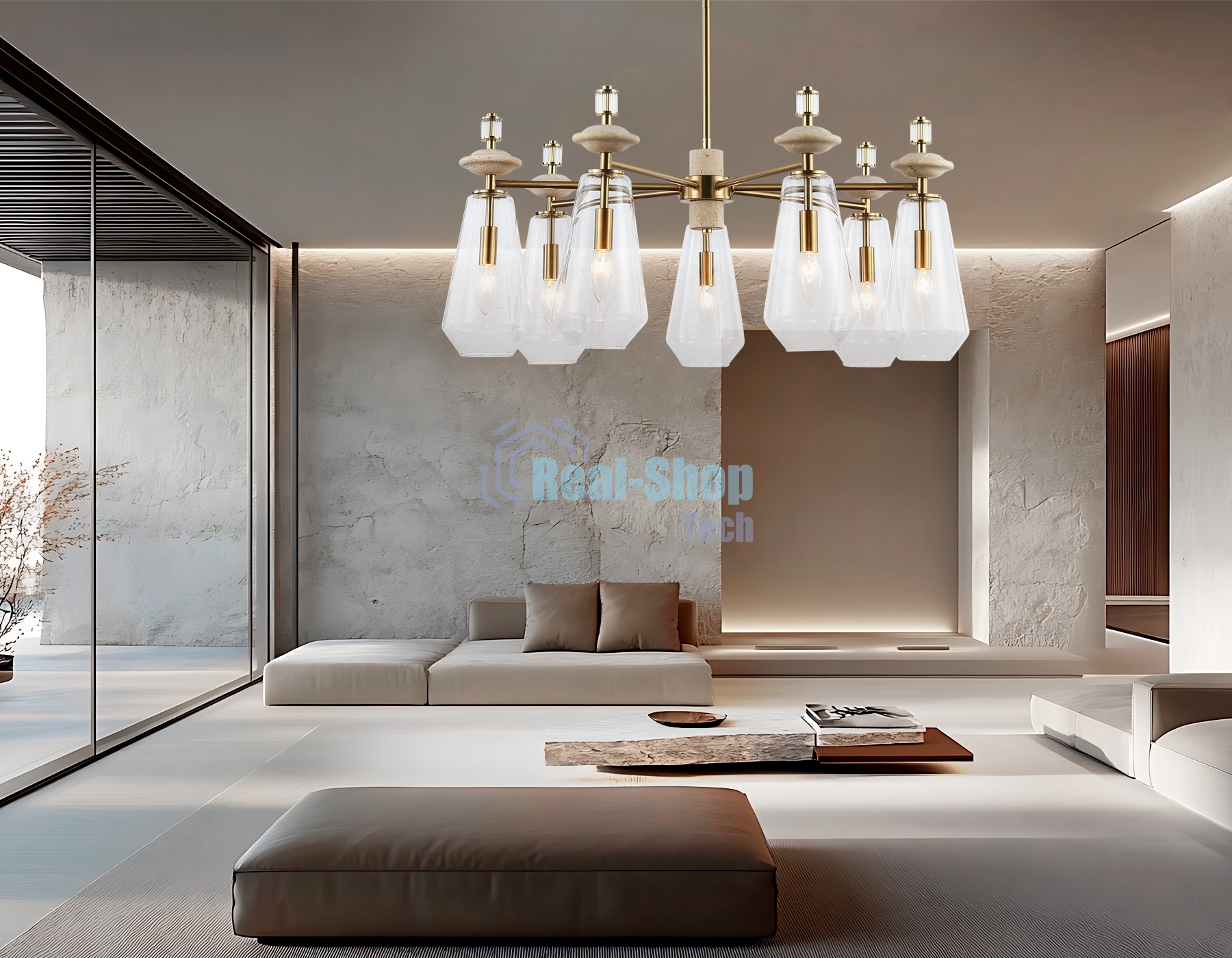 Люстра Ambrella light LH53306/7 BS/CL латунь/прозрачный E14*7 max 40W D770*925
