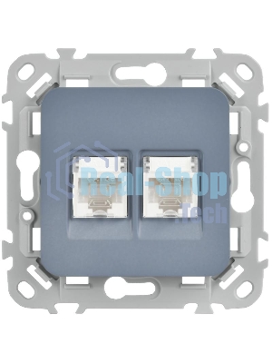 FLITE Розетка 2-ая компьютерная RJ45 кат.5Е UTP РК5е-2-0-ФлМ маренго | FI-K22-1-K35 | IEK
