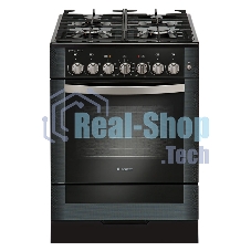 Плита комбинированная Gefest ПГЭ 6502-02 0044 черный, конфорок 4 газовых, духовка 52 л, 60 см x 85 см x 60 см