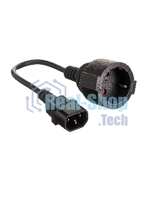 Кабель-переходник (UPS->розетка) ExeGate Power EC-30P (C14->Евророзетка) VDE-250V-3*0.75-CU, 0.15м