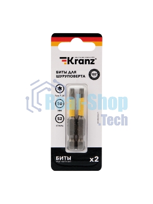 Бита для шуруповерта Kranz Torx T20х50 мм (2 шт./уп.)