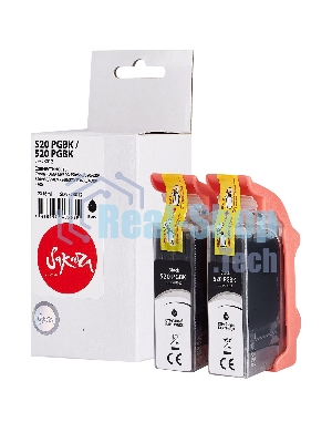 Набор струйных картриджей Sakura 2932B012 (520 PG Black/520 PG Black) для Canon, черный, 16x2 мл., 340 к.