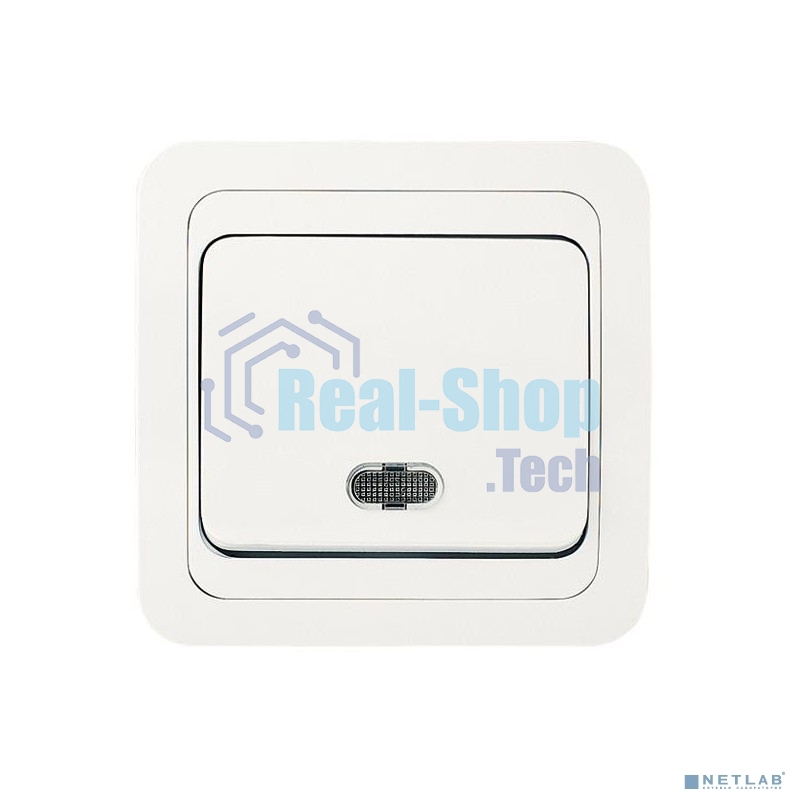 Выключатель 1-кл. Makel СП Mimoza 10А IP20 с подсветкой белый/белый