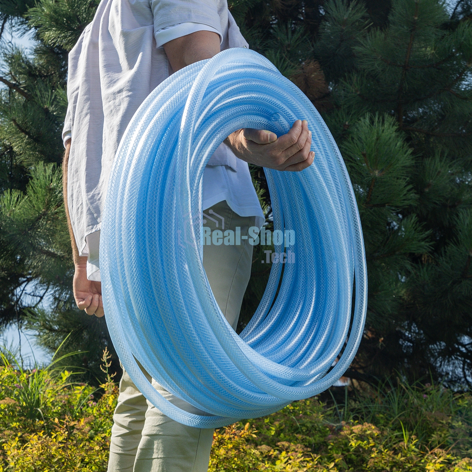 Шланг поливочный Palisad прозрачный армированный 3-х слойный, 3/4