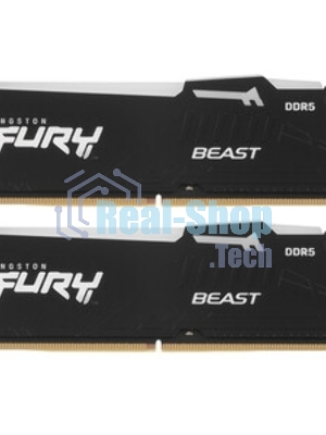 Оперативная память Kingston Fury Beast, DDR5, 64Gb (2x32Gb), 6000MHz, CL30, DIMM, с радиаторами, черный