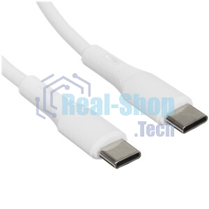 Кабель USB2.0 Cablexpert CC-USB2S-CMCM-1M-W Type-C/Type-C, 3А, 65Вт, PD/QC3.0, силиконовый, 24AWG, медь, 1м, белый, пакет
