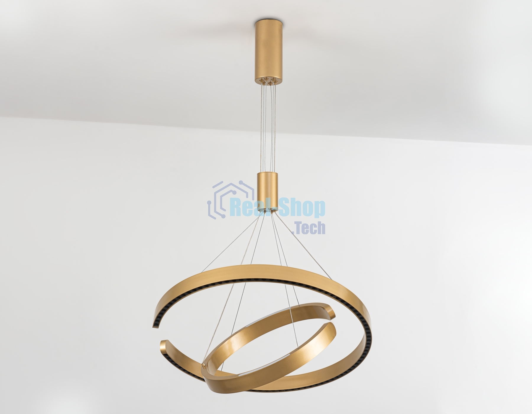 Подвесной светодиодный светильник Ambrella light FL5885/2 GD золото 45W 3000K/4200K/6400K D600/400*1200 (без ПДУ)