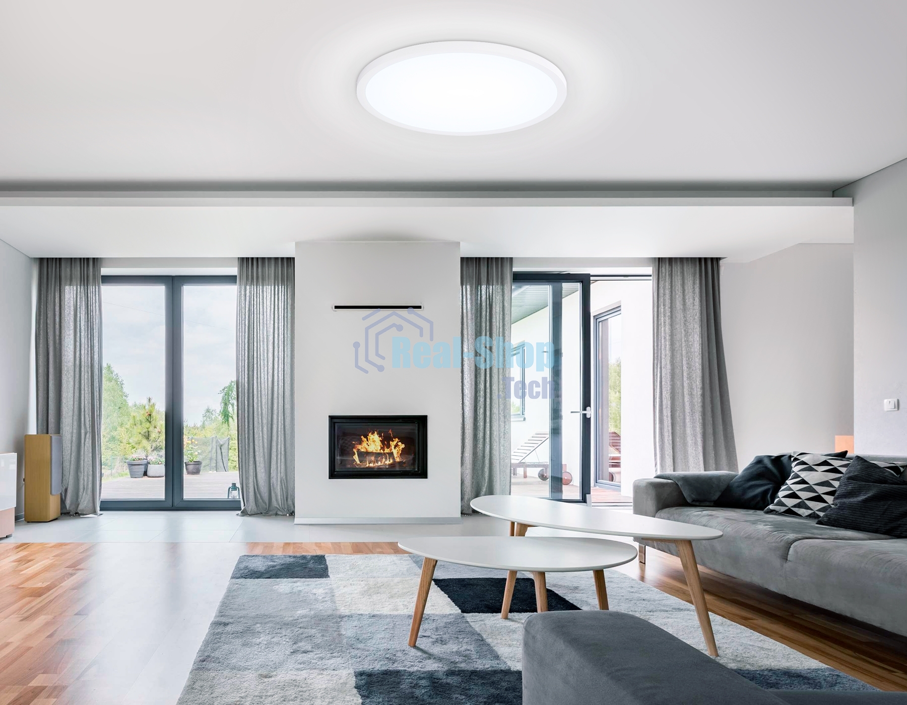 Светильник светодиодный ультратонкий Ambrella light FZ1959 WH белый IP54 40W 5000K D470*15 (Без ПДУ)