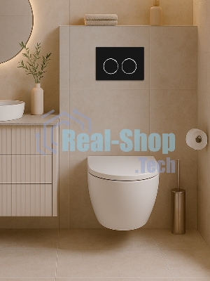 Инсталляция с унитазом комплект BAU IDEAL 6 в 1: унитаз подвесной безободковый торнадо Bau Hotel 53х36, быстросъемное сиденье микролифт, кнопка смыва BAU Round, черная матовая