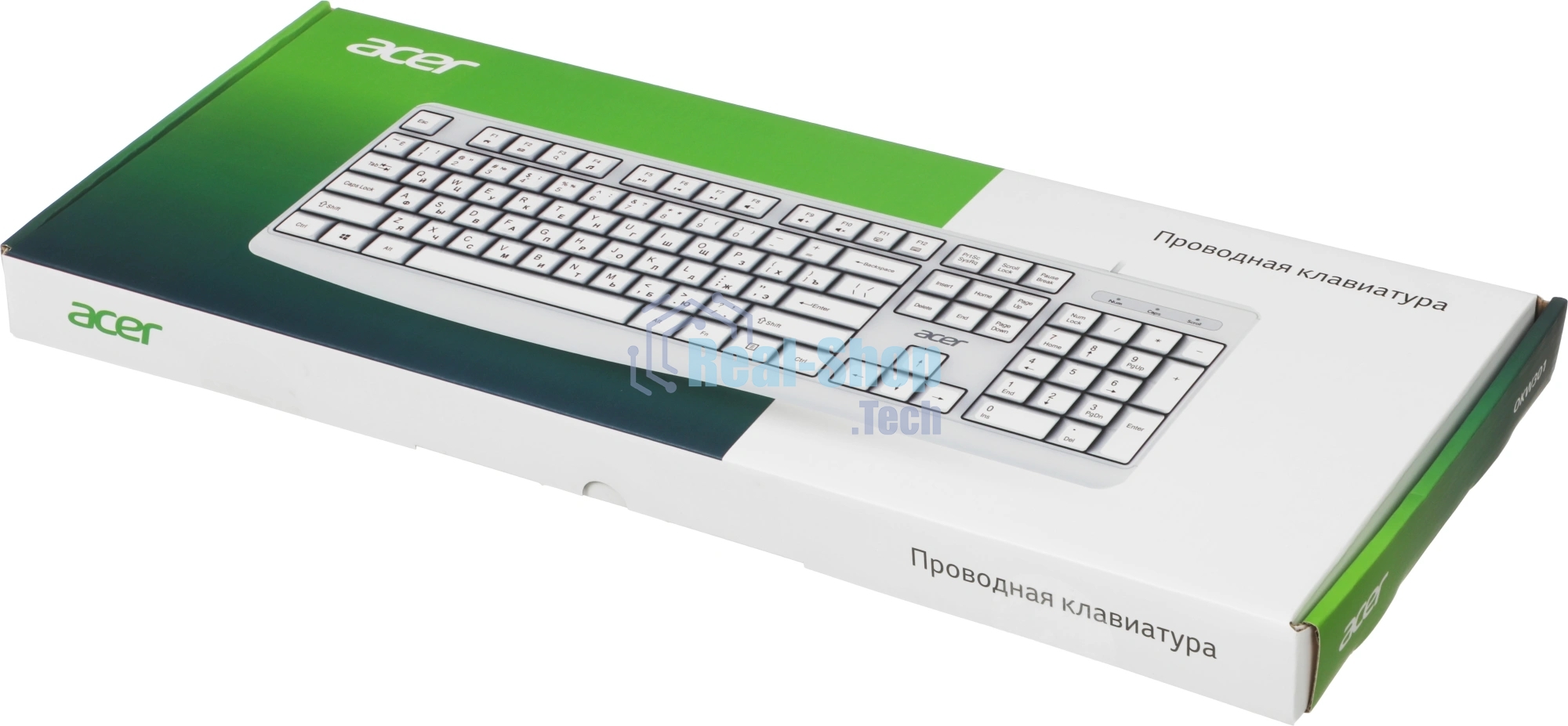 Клавиатура проводная Acer OKW301 (ZL.KBDCC.01B), USB, белый