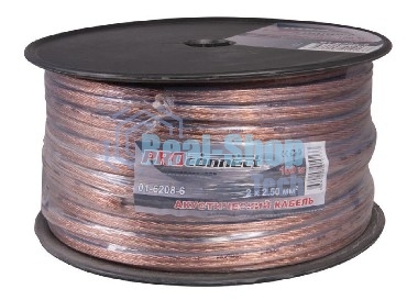 Кабель акустический, 2х2.50мм² PROconnect, прозрачный BLUELINE, 100м