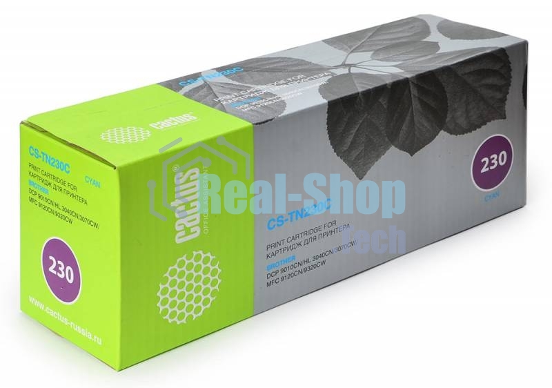 Картридж лазерный Cactus CS-TN230C голубой (1400 стр.) для Brother HL-3040/3070, DCP-9010, MFC-9120/9320