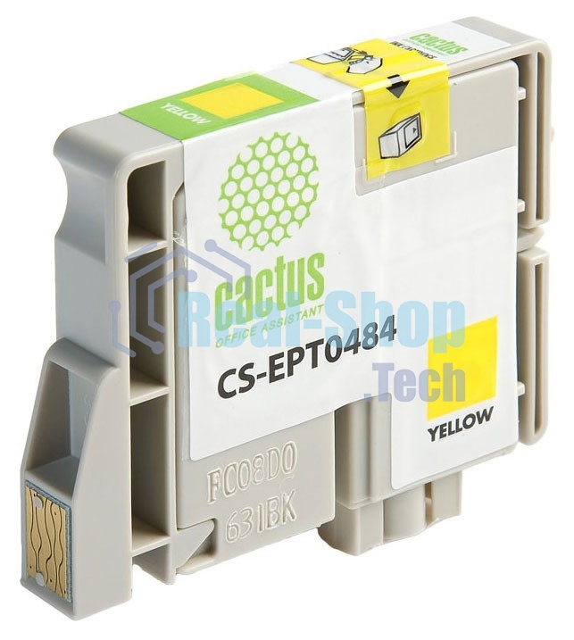 Картридж струйный Cactus CS-EPT0484 желтый (14,4 мл) для Epson Stylus Photo R200/R220/R300/R320/R340/RX500/RX600/RX620/RX640