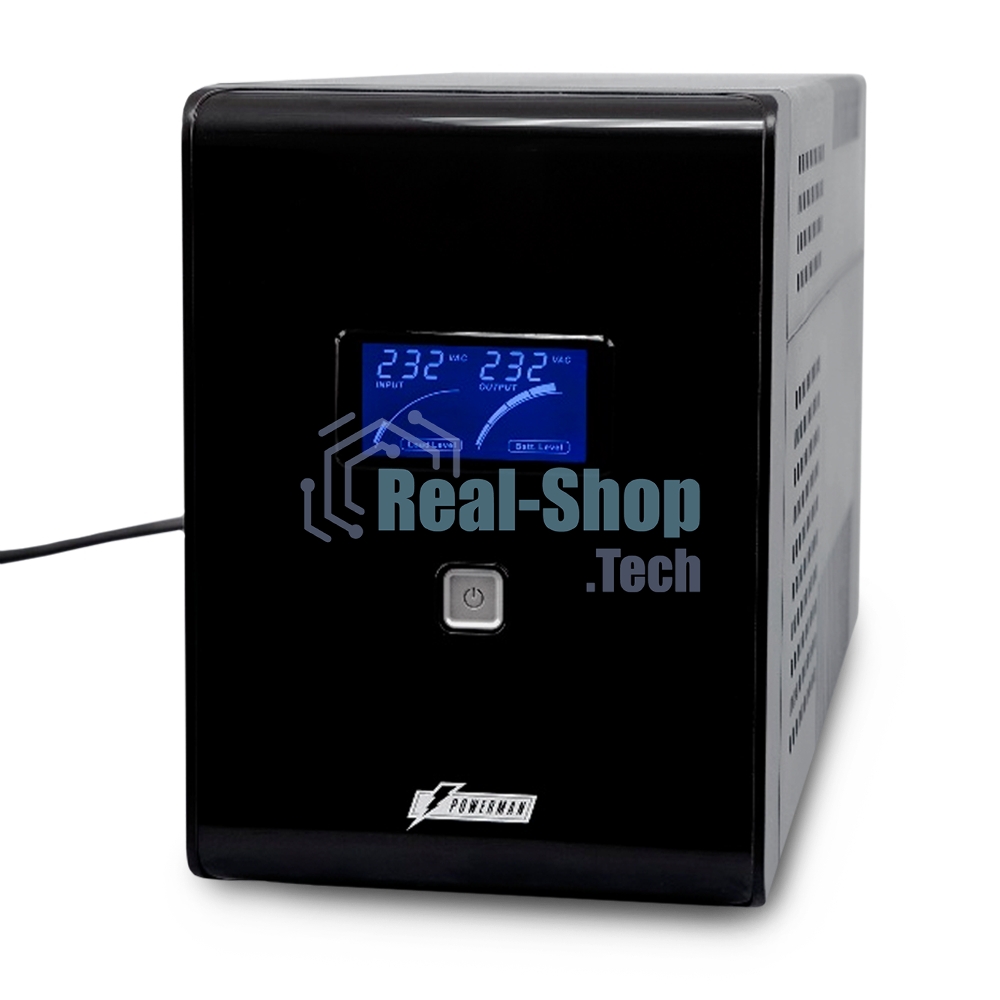 Источник бесперебойного питания Powerman Smart Sine 2000VA/1400W, 220V, Line-Interactive, LCD, Tower, Out: 4xShuko, черный*SmartSine2000
