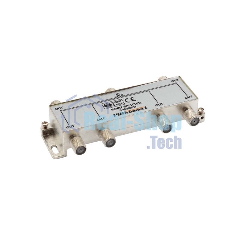 Делитель ТВ х 6 под F разъем 5-1000 МГц PROconnect