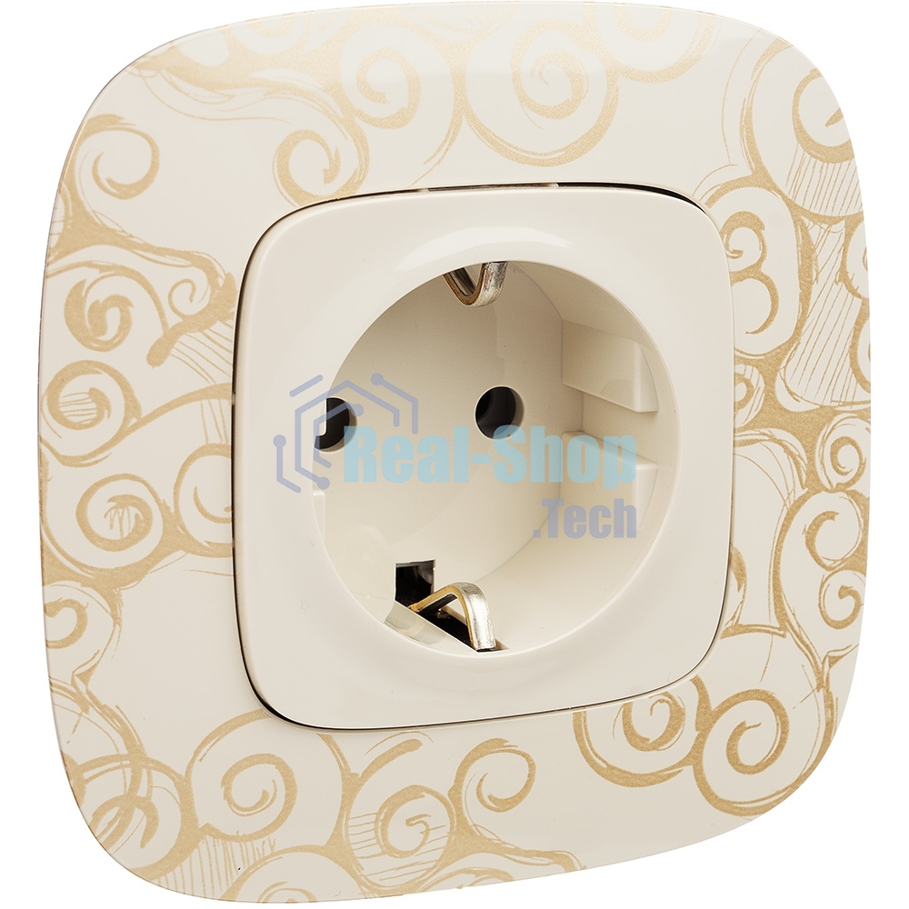 Механизм розетки Valena Allure 16А 250В 2К+З с лицевой панелью безвинт. зажимы сл. кость Leg 753821