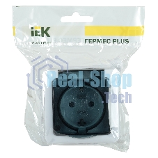 Розетка 2-м ОП Гермес Plus РСб22-3-ГПБд с защ. крышкой с заземл. IP54 (цвет крышки дымчатый) ИЭК ERMP22-K03-16-54-EC