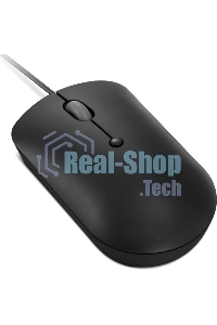 Мышь проводная Lenovo 400 черный, 2400 dpi, USB-C, кнопки - 4