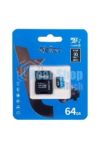 Флеш карта microSDHC 64Gb Netac P500 NT02P500STN-064G-R (с SD адаптером) 80Mb/s
